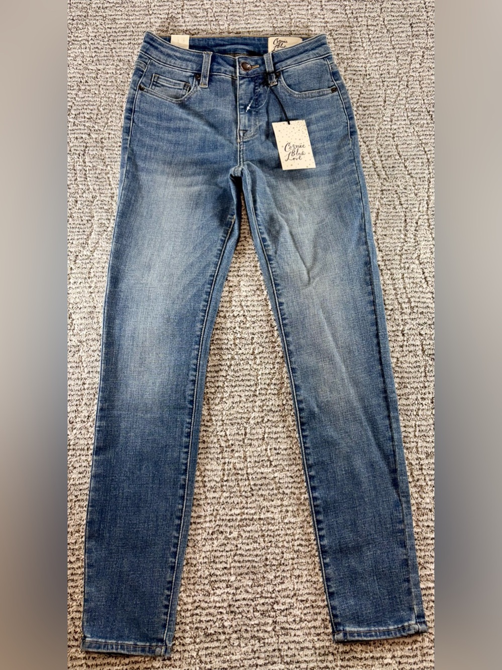NWT Cosmic Blue Love by Pistola Size 26 Folk‎ Song Basic Straight Leg Jeans